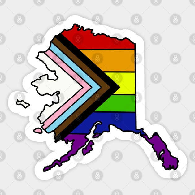 Progress pride flag - Alaska Sticker by TheUndeadDesign